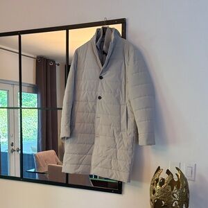 Men's sand color quilted coat REISS